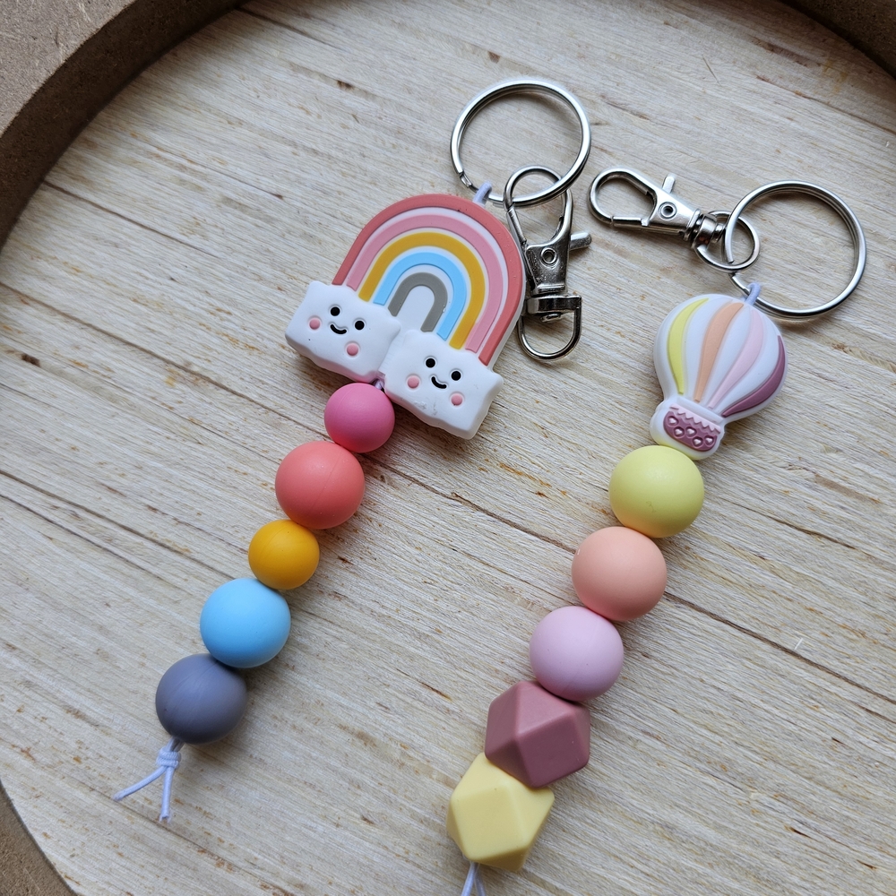 Rainbow and Balloon Keychain Set for Kids